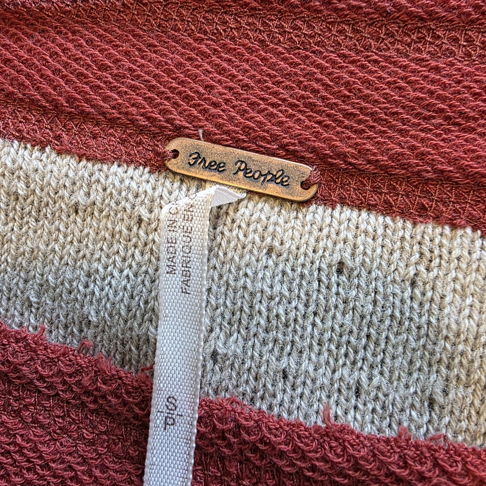 Free People Multicolor Striped Sweater with Embroidered Skull - Picture 8 of 9